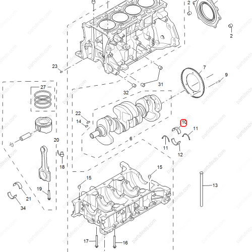 MG Main Bearing OEM 10619787RED FOR  RX8 MG HS RX5 MG GS