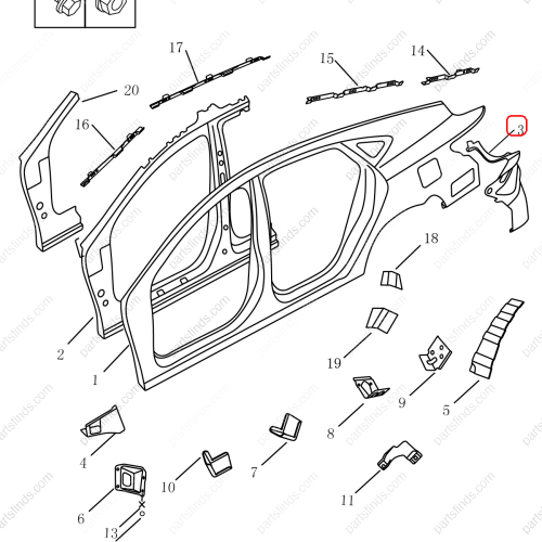 GEELY Rear taillight bracket OEM 5038043600C15 / 101204286301C15 FOR  Emgrand GT