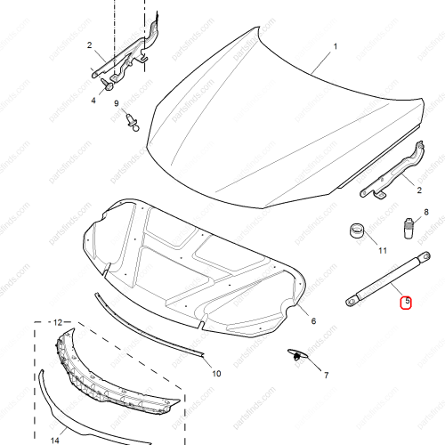 MG Hood Lift Support OEM 10101584 FOR  MG550 MG6