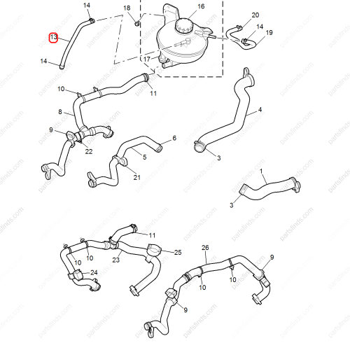 MG Overflow Hose OEM 30134099 FOR  MG HS