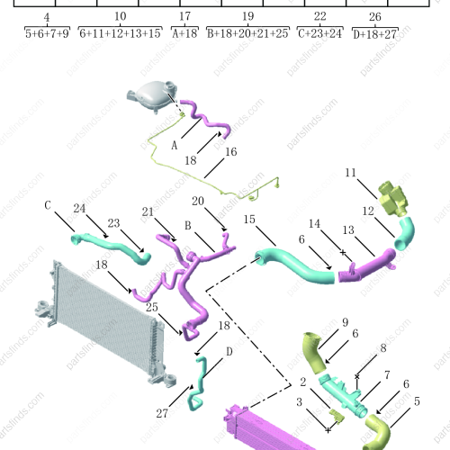 GEELY Radiator hose OEM 2074089800 / 6600130875 FOR  Tugella