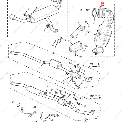 MG Three-way catalytic converter OEM 10489518 FOR  MG HS