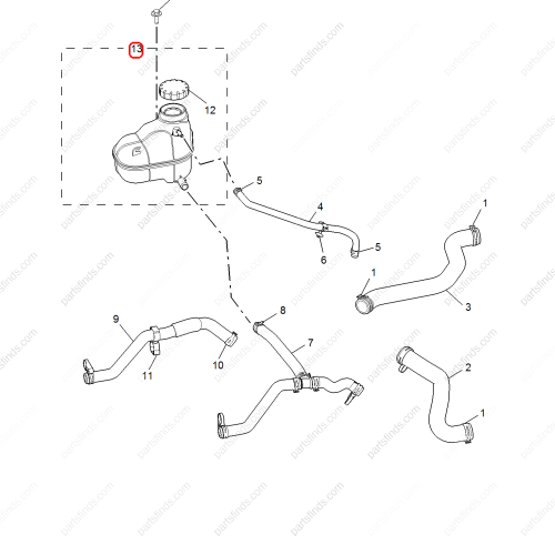 MG Expansion Tank OEM 30079848 FOR  MG6