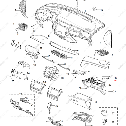 MG Glove compartment buffer OEM 10598422 FOR  MG5