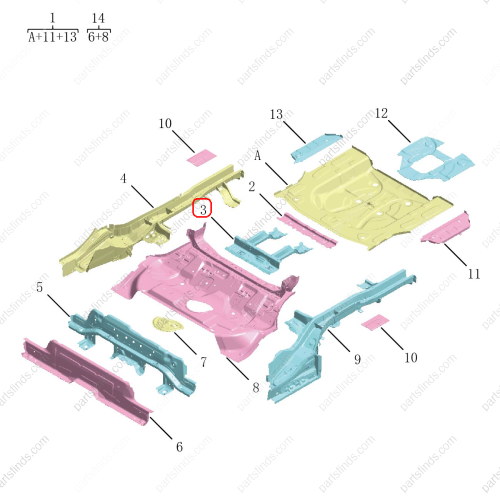 GEELY Floor beam OEM 5015116300C15 / 8889515952C15 FOR  Emgrand