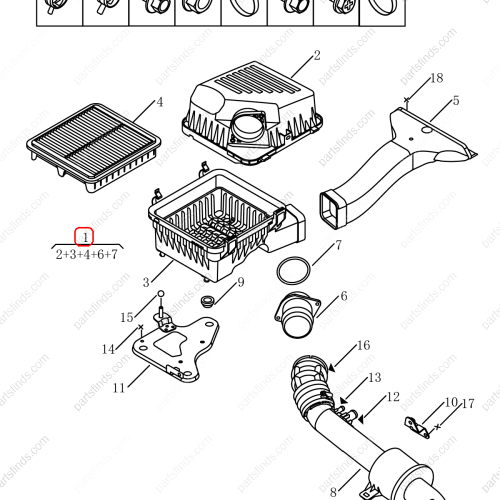 GEELY Air Filter Housing Assembly OEM 2032006200 / 1066030235 FOR  Emgrand GT