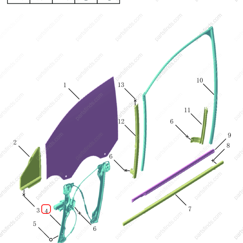 GEELY Rear Left Door Window Regulator OEM 5079084400 / 6600057238 FOR  OKAVANGO