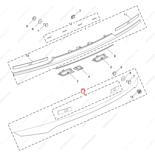 MG Tailgate trim panel OEM 10320549 FOR  MG6