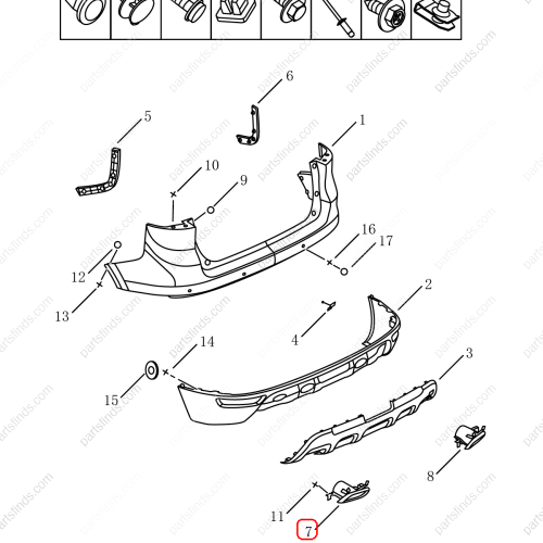 GEELY Rear exhaust pipe cover OEM 6044005500 / 1018055953 FOR  Emgrand X7 Sport