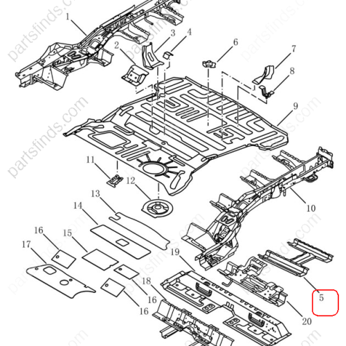 GEELY Floor beam OEM 5015009400C15 / 101203464801C15 FOR  Emgrand X7 Sport