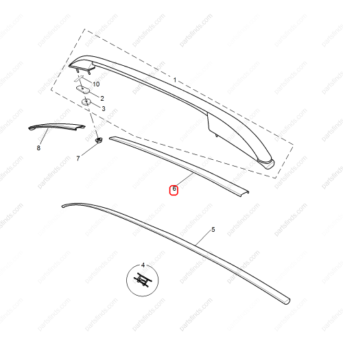 MG Roof trim strip OEM 10110195 FOR  MG GS