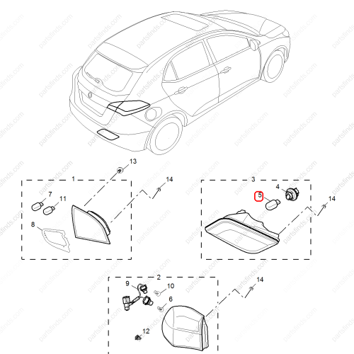 MG Light bulb OEM 10096100 FOR  MG5