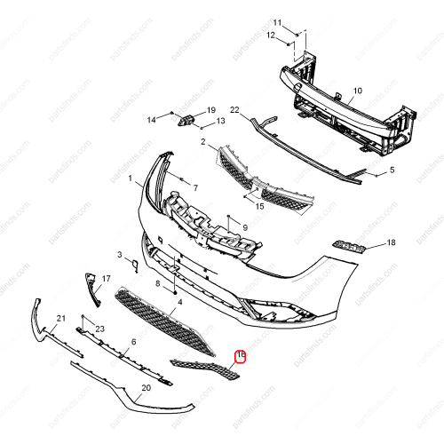 MG Bumper grille OEM 30031056 FOR  MG5