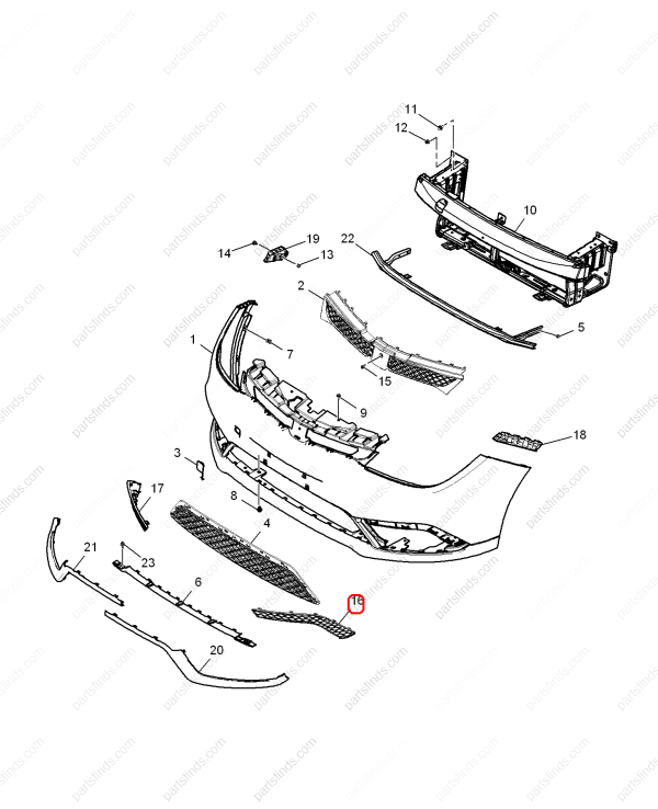 MG Bumper grille OEM 30031056 FOR MG5