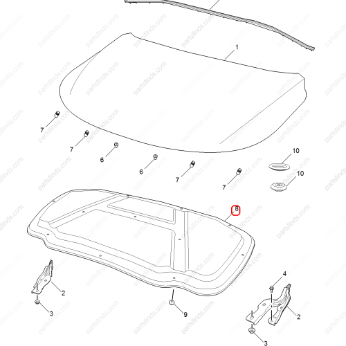 MG Hood heat insulation cotton OEM 10193080 FOR  MG6