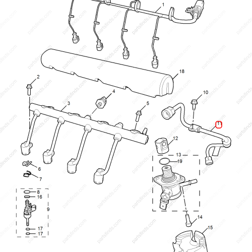 MG High-pressure fuel pump oil pipe OEM 10341927 FOR  MG5 MG HS MG GT