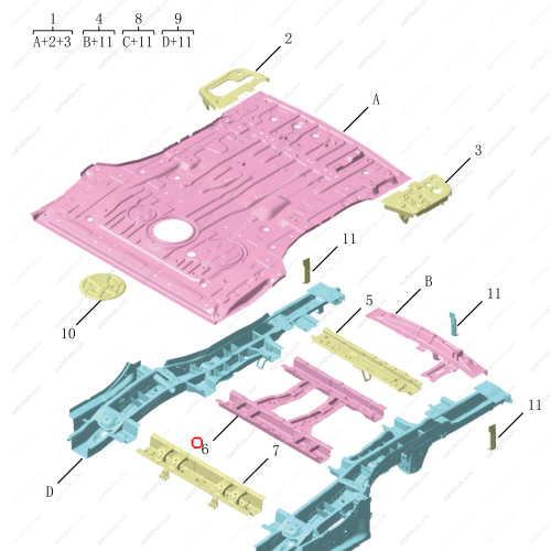 GEELY Floor beam OEM 5015119900C15 / 8892061779C15 FOR  OKAVANGO