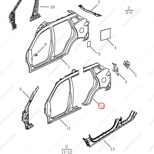 GEELY Side panel OEM 5038098700C15 / 8894274890C15 FOR  Emgrand X7 Sport