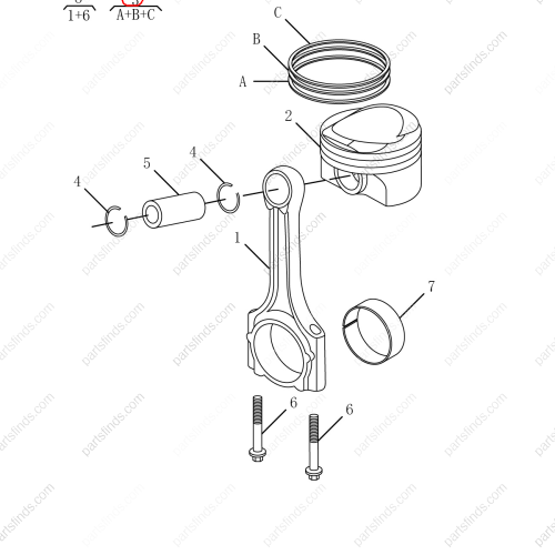 GEELY Piston ring OEM 1044004600 / 1016054032 FOR  OKAVANGO Emgrand X7 Sport