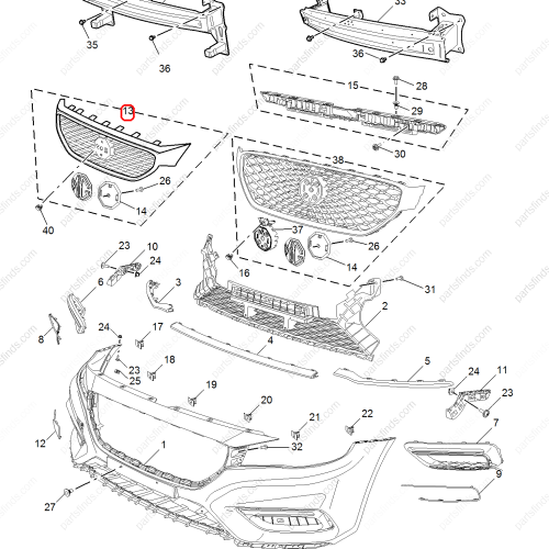 MG Front grille OEM 10239145 FOR  MG6