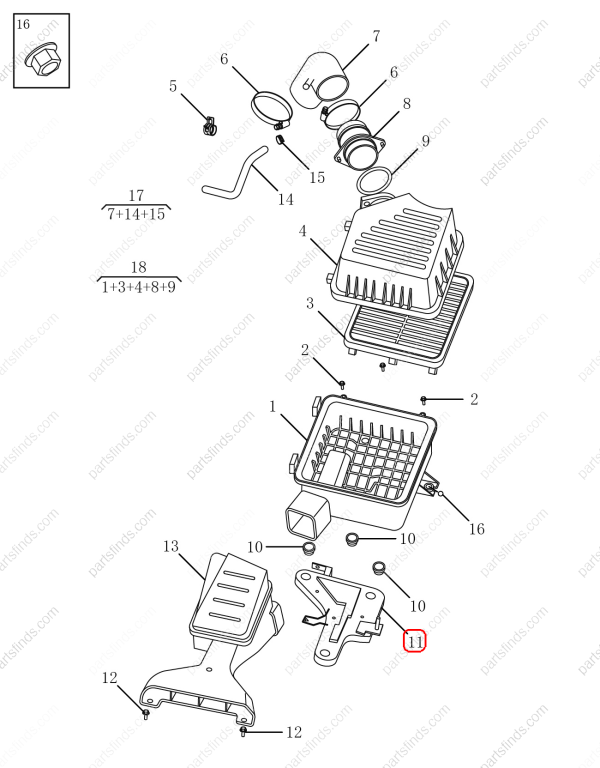 GEELY Air Filter Housing Bracket OEM 2032004800 / 1066030239 FOR Emgrand GT