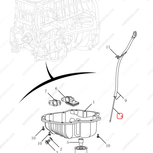 GEELY Oil dipstick OEM 1056009600 / 1016058411 FOR  Emgrand GT