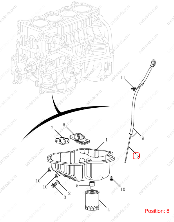 GEELY Oil dipstick OEM 1056009600 / 1016058411 FOR Emgrand GT