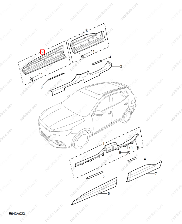 MG Door Strip OEM 11032610 FOR  MG HS