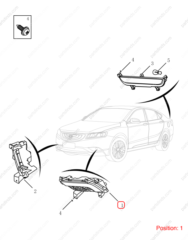 GEELY Front daytime running light OEM 7054003000 / 1017032322 FOR Emgrand GT