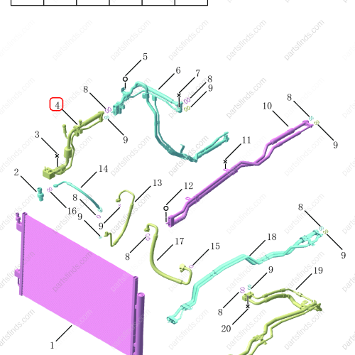 GEELY A/C Refrigerant Suction Hose OEM 8010073400 / 6600219917 FOR  OKAVANGO