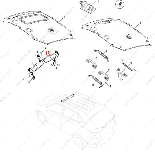 MG Sun visor OEM 10263081ASA FOR  MG GS