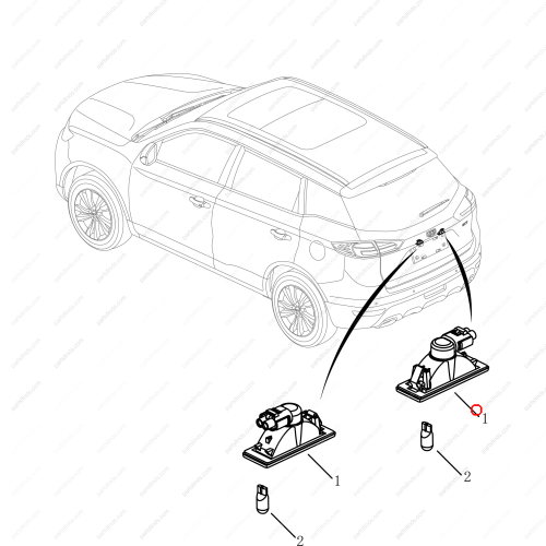 GEELY License plate light OEM 7069000300742 / 106703008801742 FOR  Emgrand X7 Sport