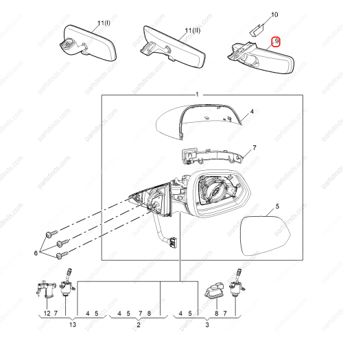 MG Interior mirror OEM 11740680 FOR  MG HS