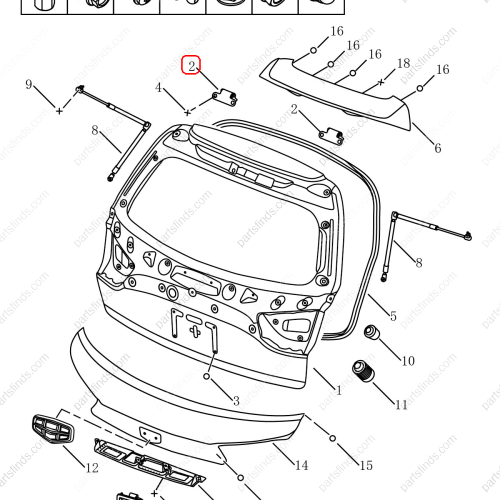 GEELY Tailgate hinge OEM 1062003335 FOR  Coolray Emgrand X7 Sport