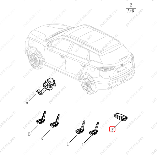 GEELY Key OEM 4033026700661 / 101702560151661 FOR  Emgrand X7 Sport