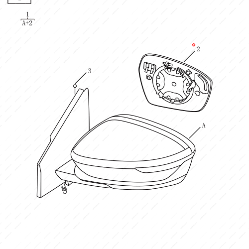 GEELY Reverse mirror glass OEM 6017076300 / 8890125609 FOR  Coolray