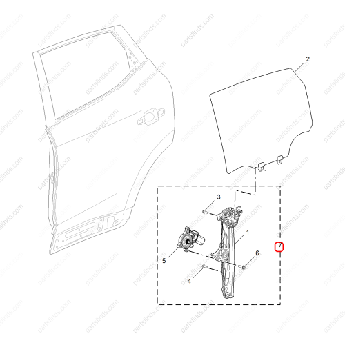 MG Rear Left Door Window Regulator OEM 10789615 FOR  MG ZS