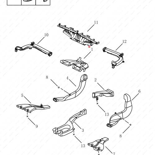 GEELY Ventilation duct OEM 8028005600 / 1018032249 FOR  Emgrand X7 Sport