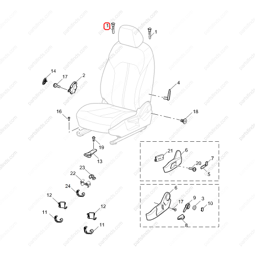 MG Seat headrest guide sleeve OEM 10027161VMS FOR  MG6