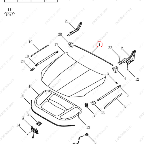 GEELY Hood rubber strip OEM 5032547500 / 6600224323 FOR  Tugella