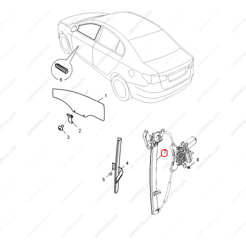 MG Rear Left Door Window Regulator OEM 50011728 FOR  MG350 MG5