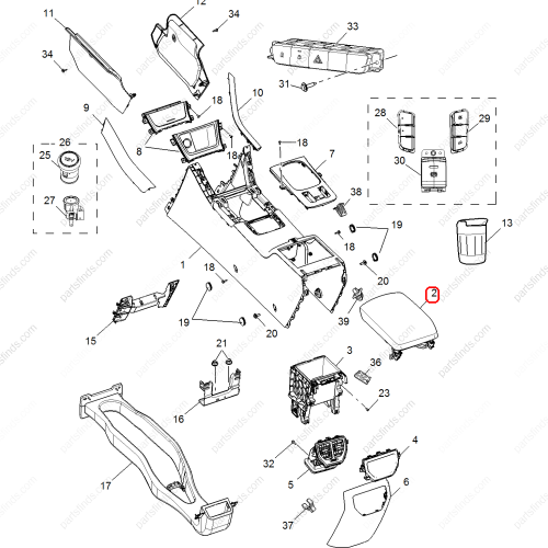 MG Armrest box cover OEM 10112067OSC FOR  MG GS