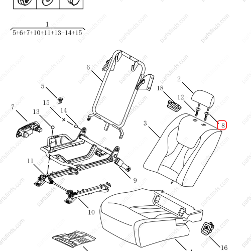 GEELY Seat headrest guide sleeve OEM 6077012600742 / 106803026001742 FOR  Emgrand GT