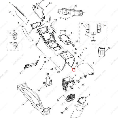 MG Armrest box lock OEM 10265709ASA FOR  MG GS