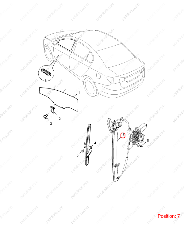 MG Rear Left Door Window Regulator OEM 10096927 FOR MG350 MG5