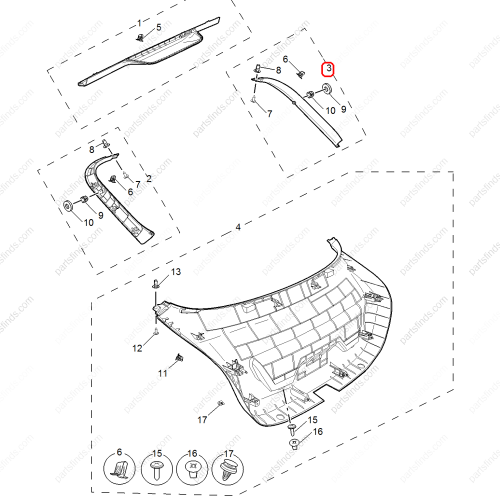 MG Tailgate trim panel OEM 10160007PXD FOR  MG6