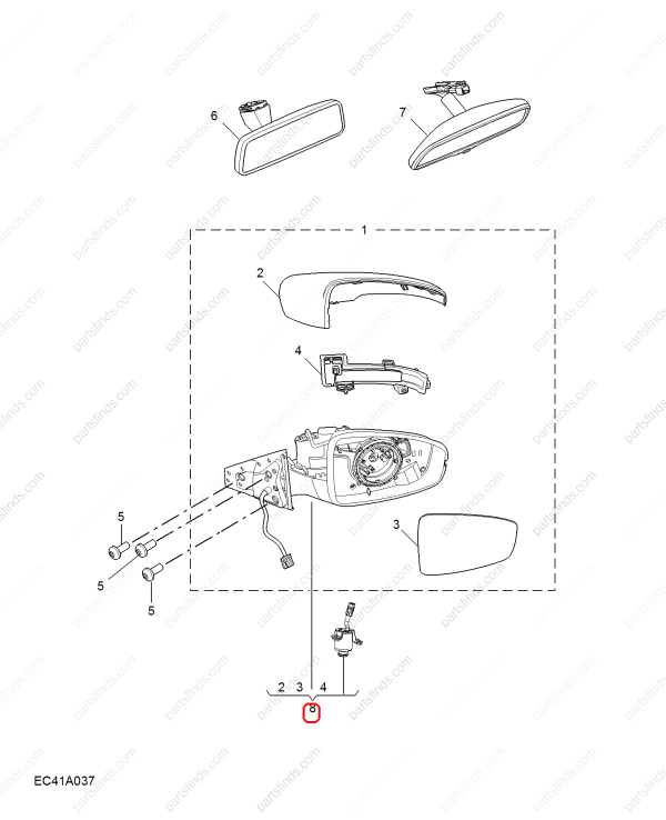 MG Reverse mirror assembly OEM 11258712SPRP FOR  MG5