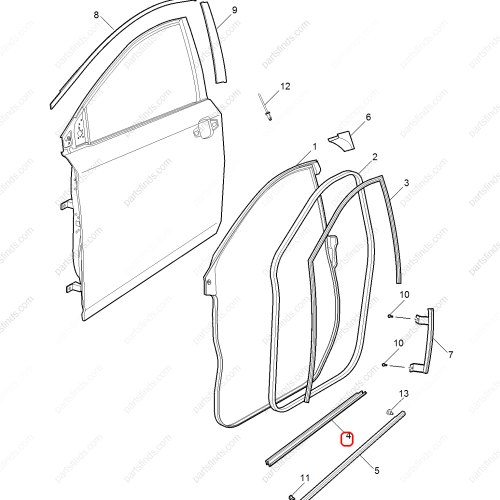 MG Door glass pressure strip OEM 10644008 FOR  MG6