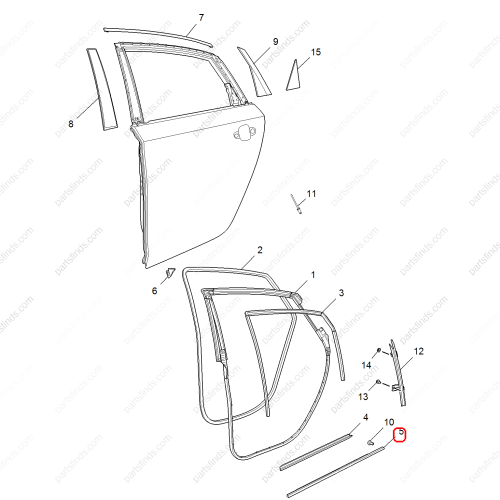 MG Door glass pressure strip OEM 10644013 FOR  MG6