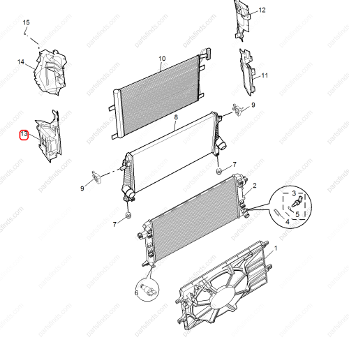 MG Radiator Air Duct OEM 15555512 FOR  MG GT